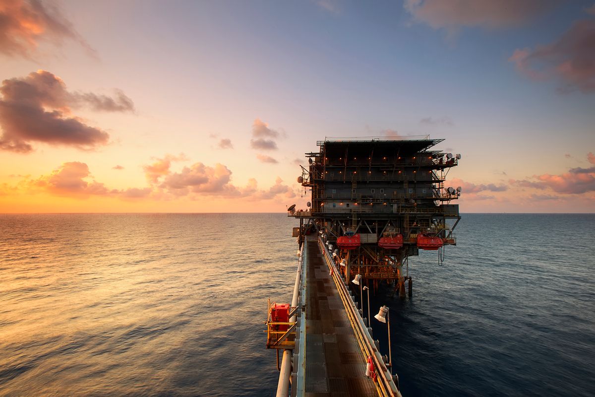 Exploration drilling rig in the field